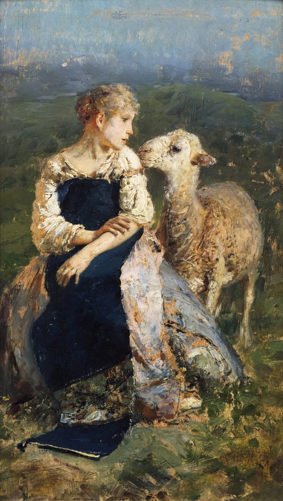 Francesco Paolo Michetti - Fanciulla con capra